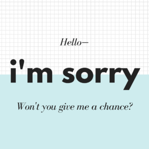 Blue White Minimal Grid Apology Card