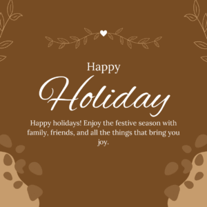 Brown Illustrative Happy Holiday Card